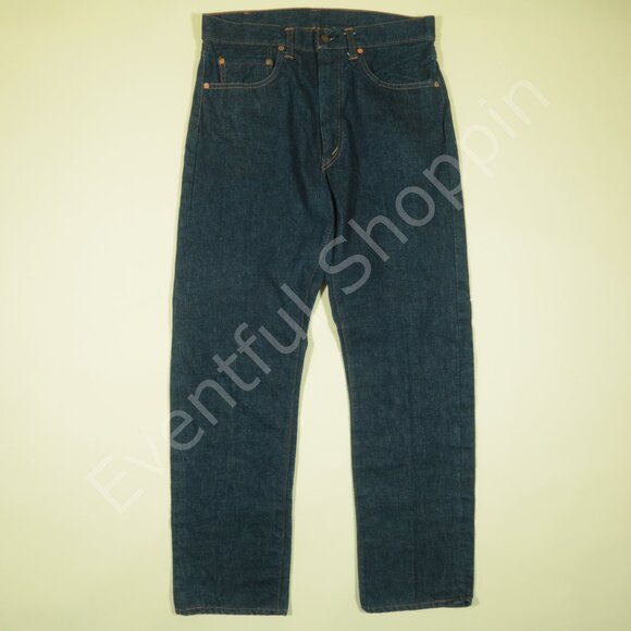 Vintage Levis 505 Big E Selvedge Jeans Mens 33 Blue Deadstock 60s Denim USA - Picture 2 of 16